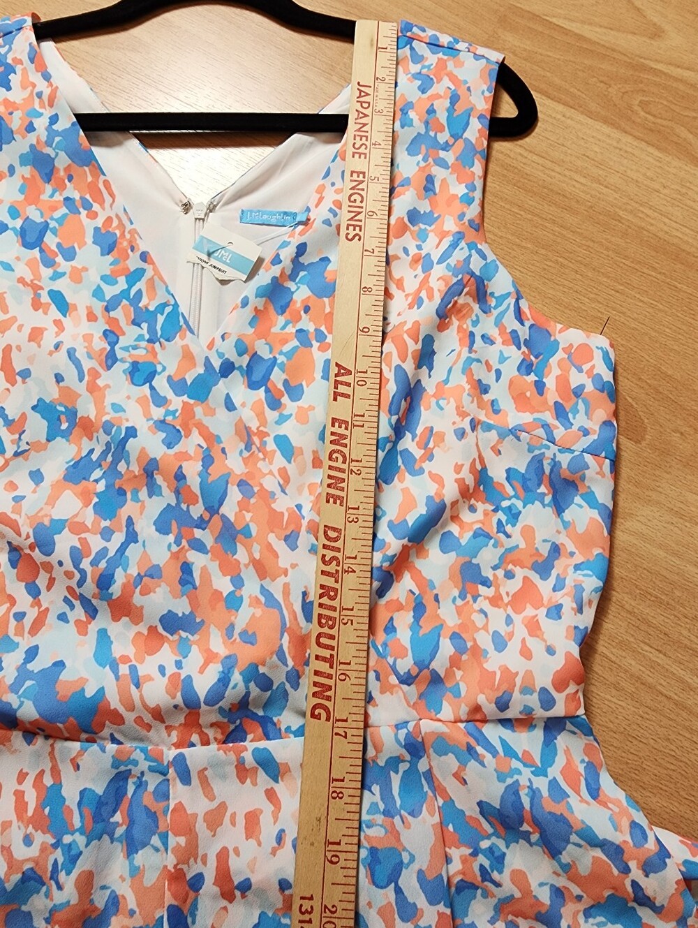 NWT J. McLaughlin Hermione V-Neck Wide Leg Sleeveless Jumpsuit Orange Blue Sz 8 - Picture 8 of 16